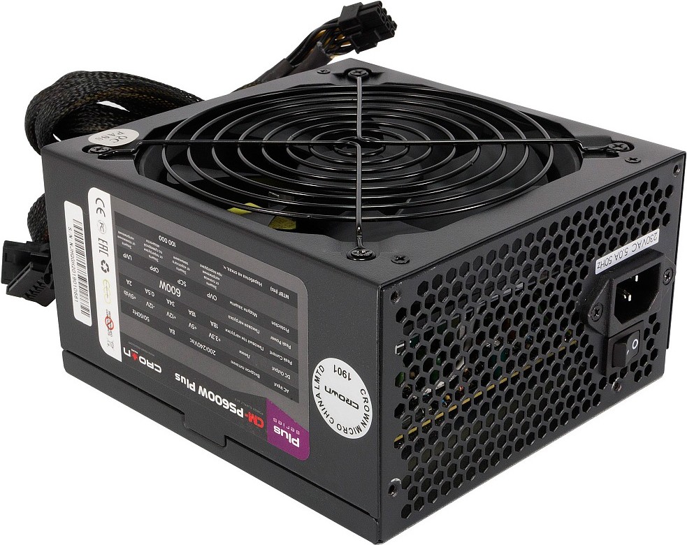 

Блок питания CROWN CM-PS600W PLUS, Блок питания для компьютеров Crown CM-PS600W PLUS