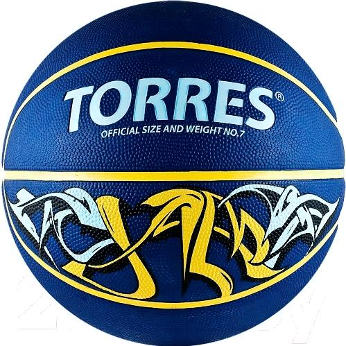 

Баскетбольный мяч Torres Jam р.7 синий/желтый/голубой [B00047], Jam р.7
