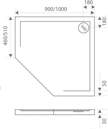 

Экран для поддона Good Door Пента 90x90, Пента 90x90