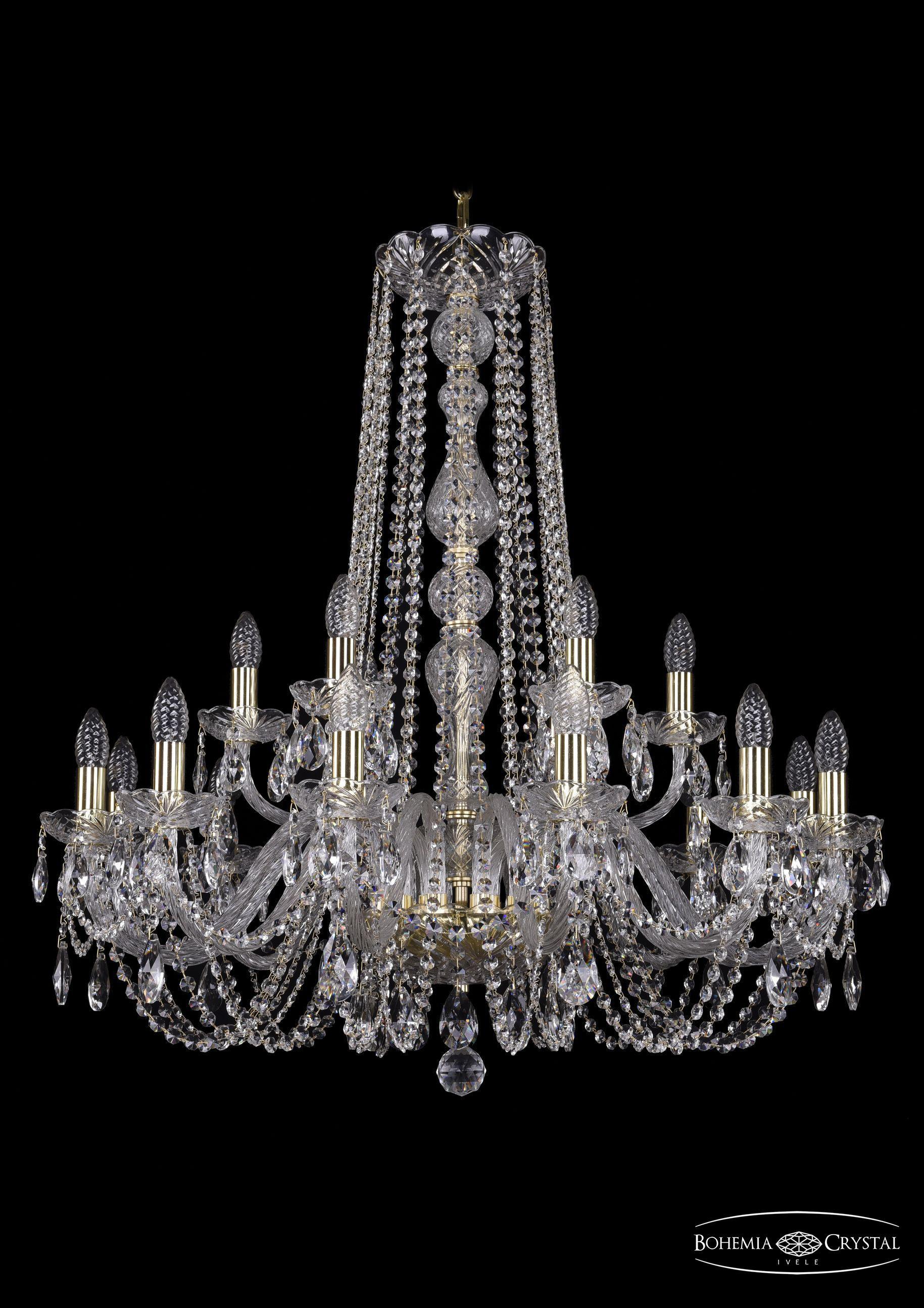 

Подвесная люстра Bohemia Ivele Crystal 1402/12+6/300/h-90/G
