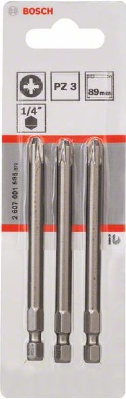 

Набор бит Bosch 89мм PZ3 XH 2607001585, Бита Bosch Pz3 89 мм XH 3шт 2.607.001.585
