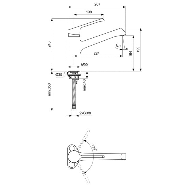 

Смеситель Ideal Standard Retta [B8981AA], Retta