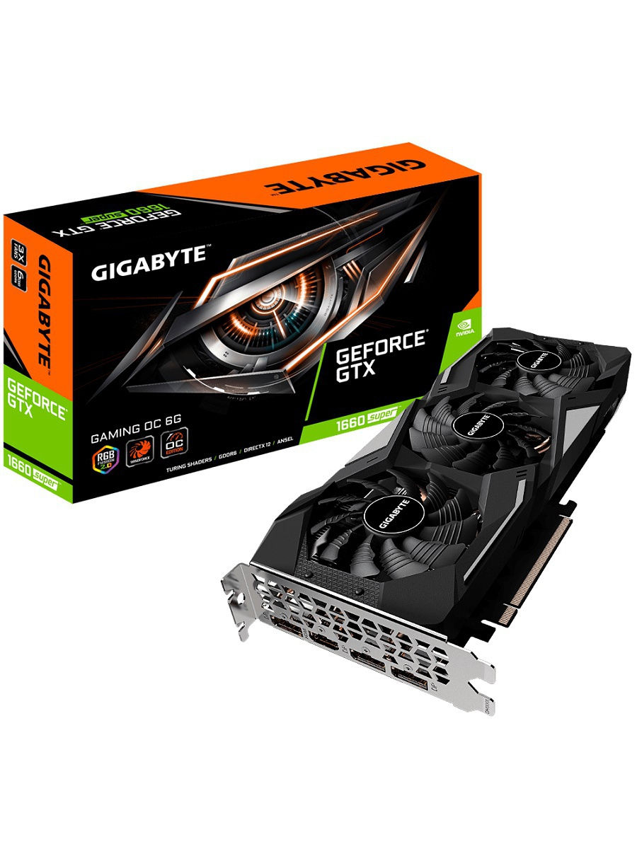 

Видеокарта Gigabyte NVIDIA GeForce GTX1660 SUPER [GV-N166SGAMING OC-6GD], NVIDIA GeForce GTX1660 SUPER