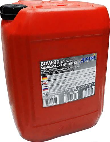 

Трансмиссионное масло Alpine Gear Oil 80W90 GL-4 20л (0100683)