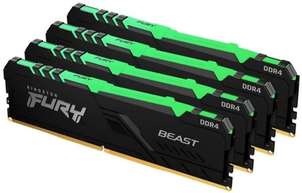 

Оперативная память Kingston KF432C16BBAK4/32, Оперативная память Kingston FURY Beast RGB 4x8GB DDR4 PC4-25600 (KF432C16BBAK4/32)