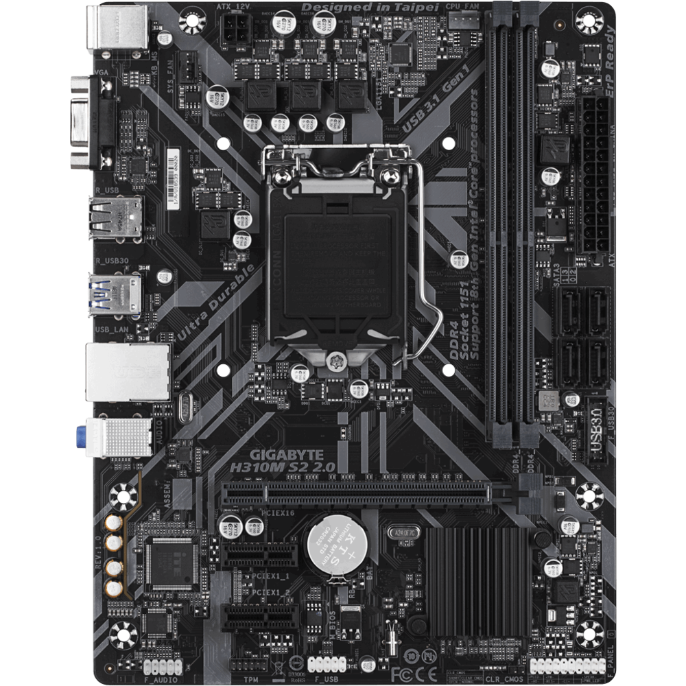 

Материнская плата GigaByte H310M S2 2.0 (H310) (2xDDR4)