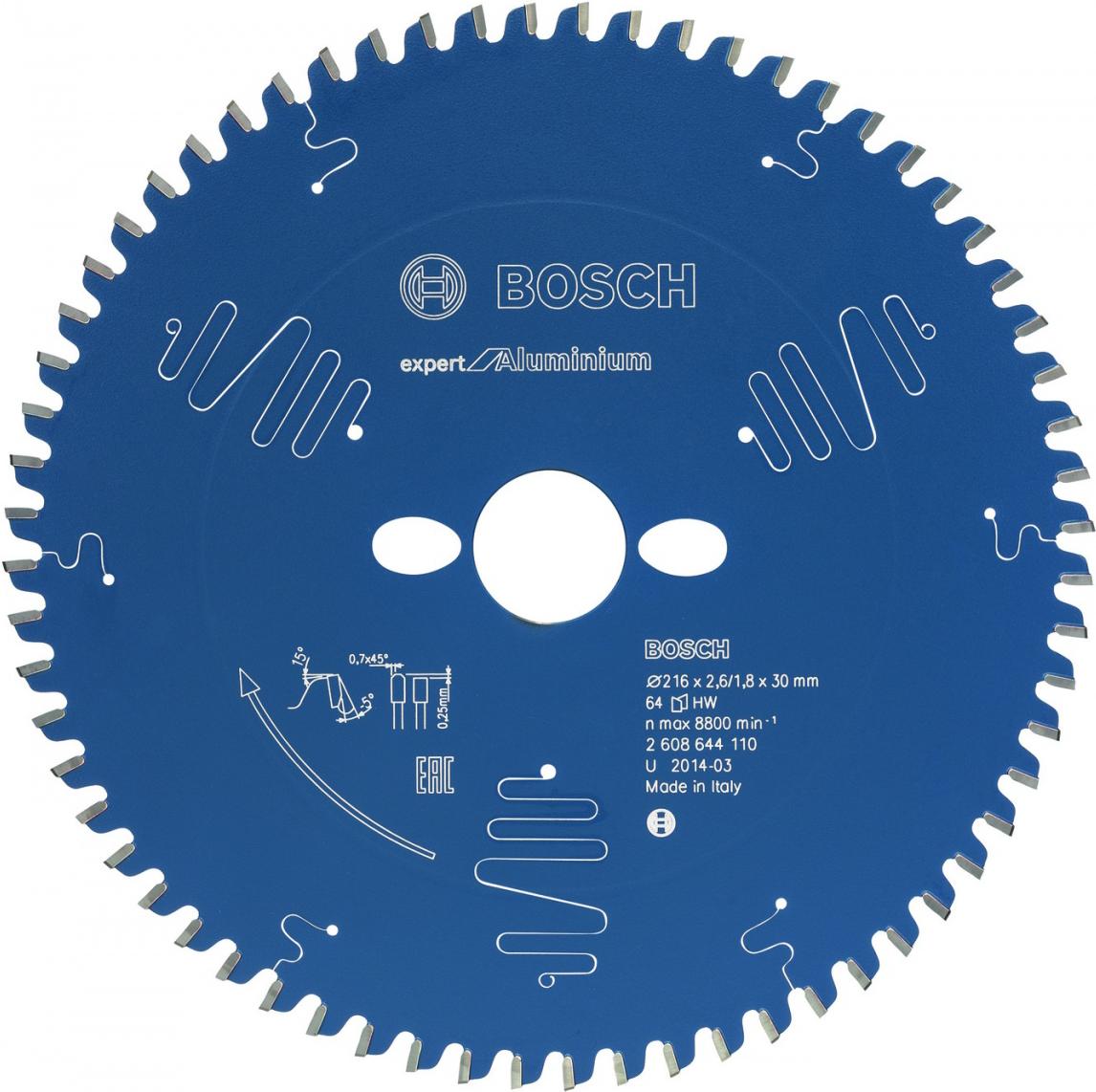 

Диск пильный Bosch Expert for Aluminium 216x30x2.6/1.8x64T [2.608.644.110], Expert for Aluminium 216x30x2.6/1.8x64T