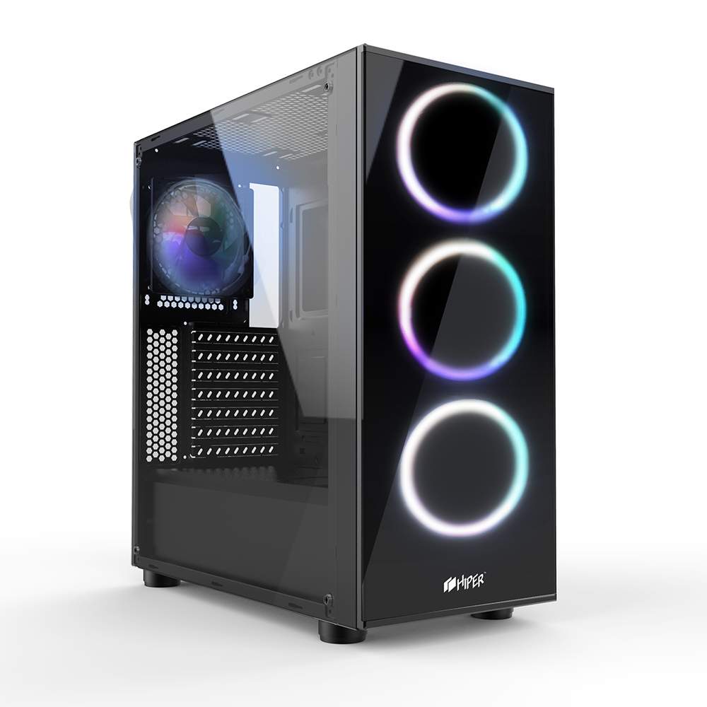 

Корпус для компьютера Hiper SR-3RGB чёрный, SR-3RGB