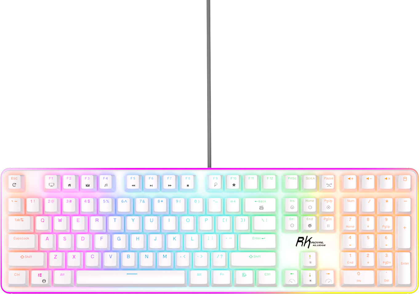 

Клавиатура Royal Kludge RK918 White (USB, RGB, Brown switch)