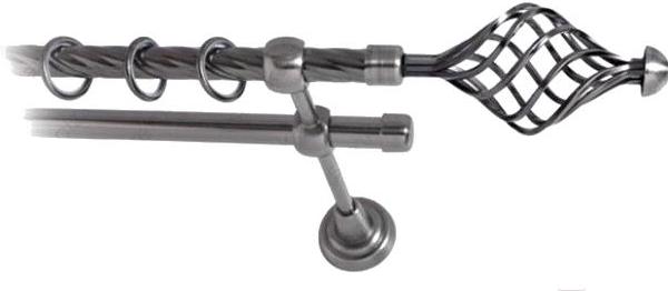 

Карниз Lm Decor Вираж 098 2р витой 4м антрацит, Вираж 098 2р витой 16мм 4.0м