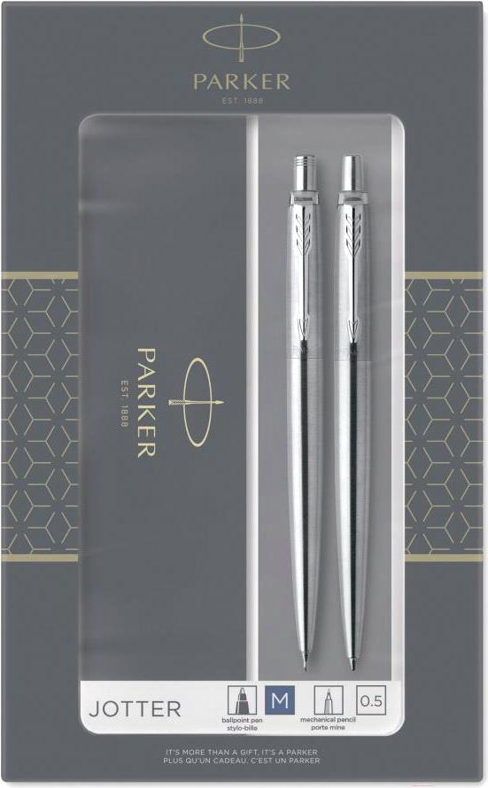 

Ручка шариковая Parker Набор Jotter Core KB61 CT с карандашом 0.5 Stainless Steel [2093256], Набор Jotter Core KB61 CT с карандашом 0.5