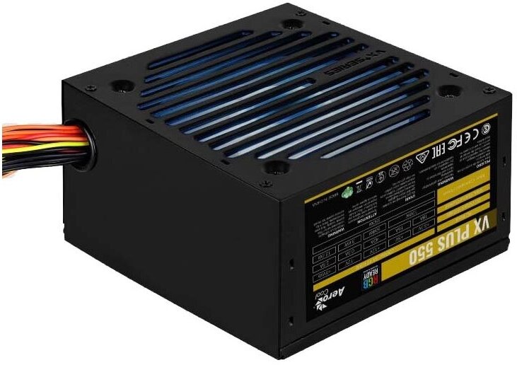 

Блок питания AeroCool VX PLUS 550 RGB 550W, Блок питания AeroCool VX-550 Plus RGB 550W