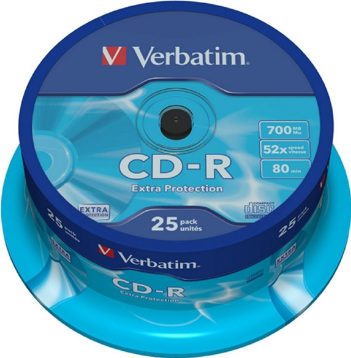 

Оптический диск Verbatim CD-R 700Mb DL Extra Protection 52x 25 шт CakeBox [43432], Диск CD-R Verbatim 700MB 52x DataLife Cake Box (43432)