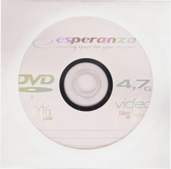 

Оптический диск Esperanza DVD-R 4.7GB X16 Envelope 1 pcs [1114], DVD-R 4.7GB X16 Envelope 1 pcs