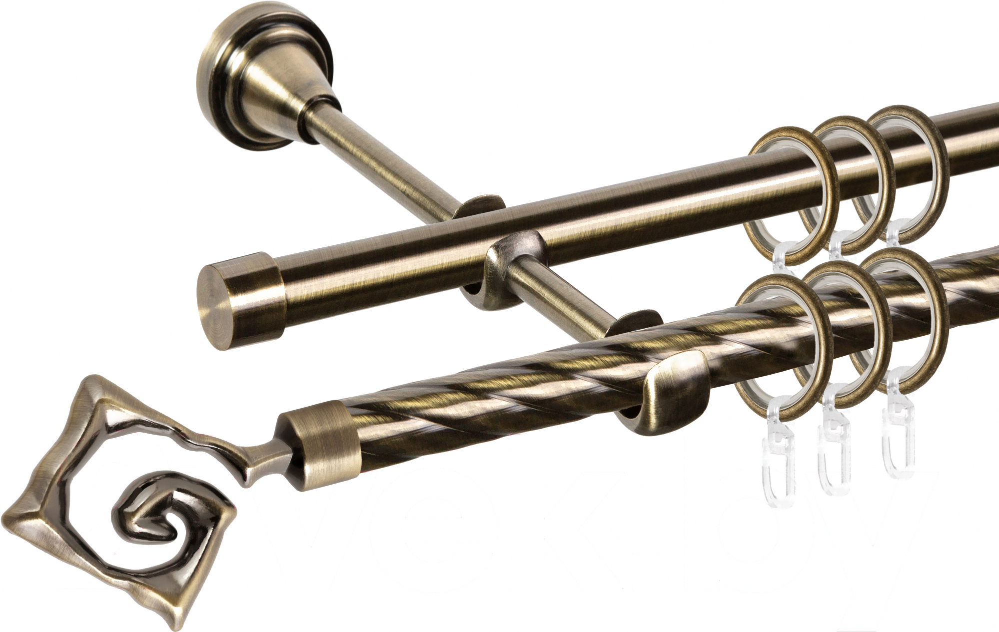 

Карниз АС ФОРОС Grace D16K/16Г + наконечники Лабиринт 3м антик