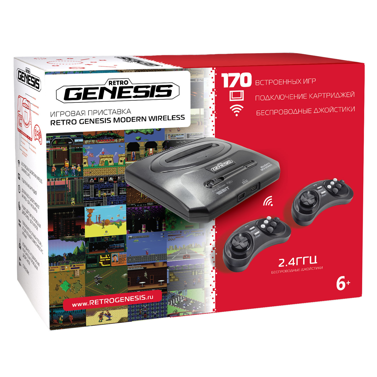 

Игровая приставка Retro Genesis Modern Wireless 170 игр и 2 беспроводных джойстика (ConSkDn78)