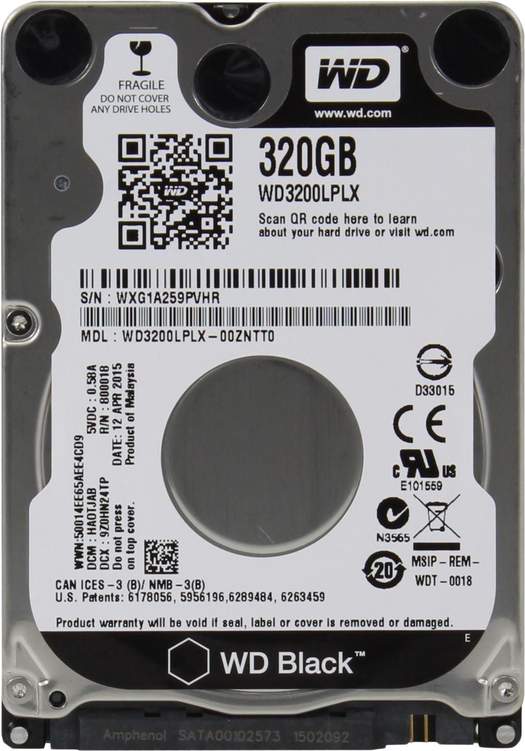 

Жесткий диск WD Black 320GB (WD3200LPLX), Black 320GB