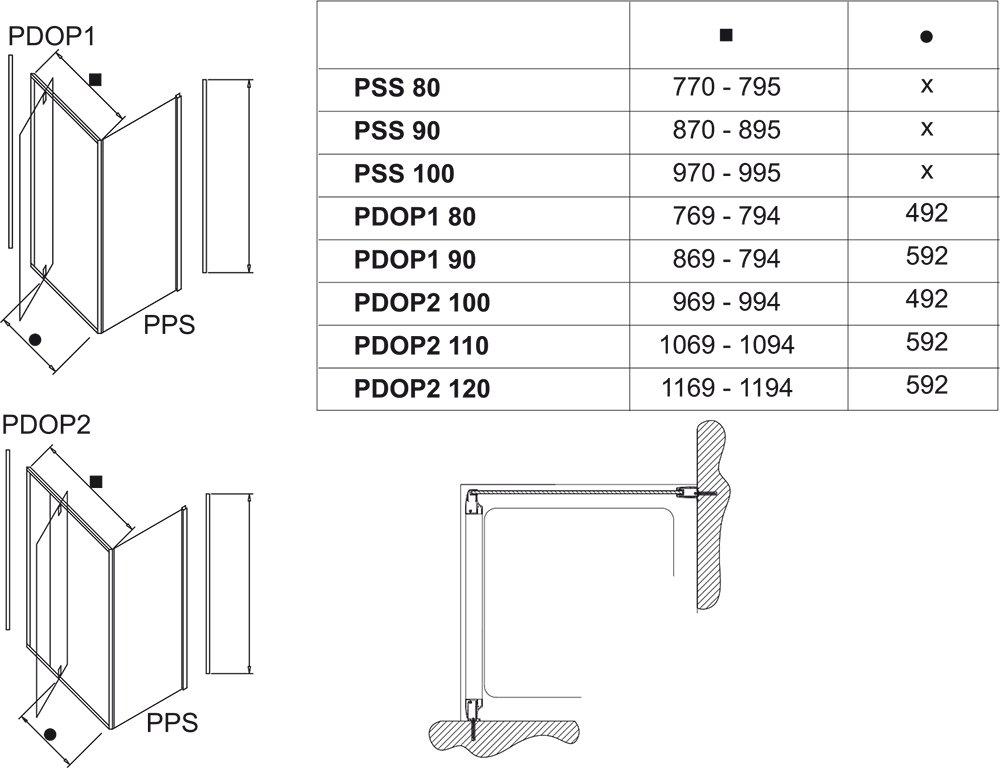 

Душевая стенка Ravak Pivot PPS-90 (90G70U00Z1), Pivot PPS 90