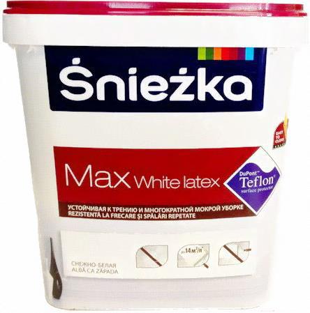 

Краска Sniezka Max White Latex с тефлоном 1л белоснежный матовый