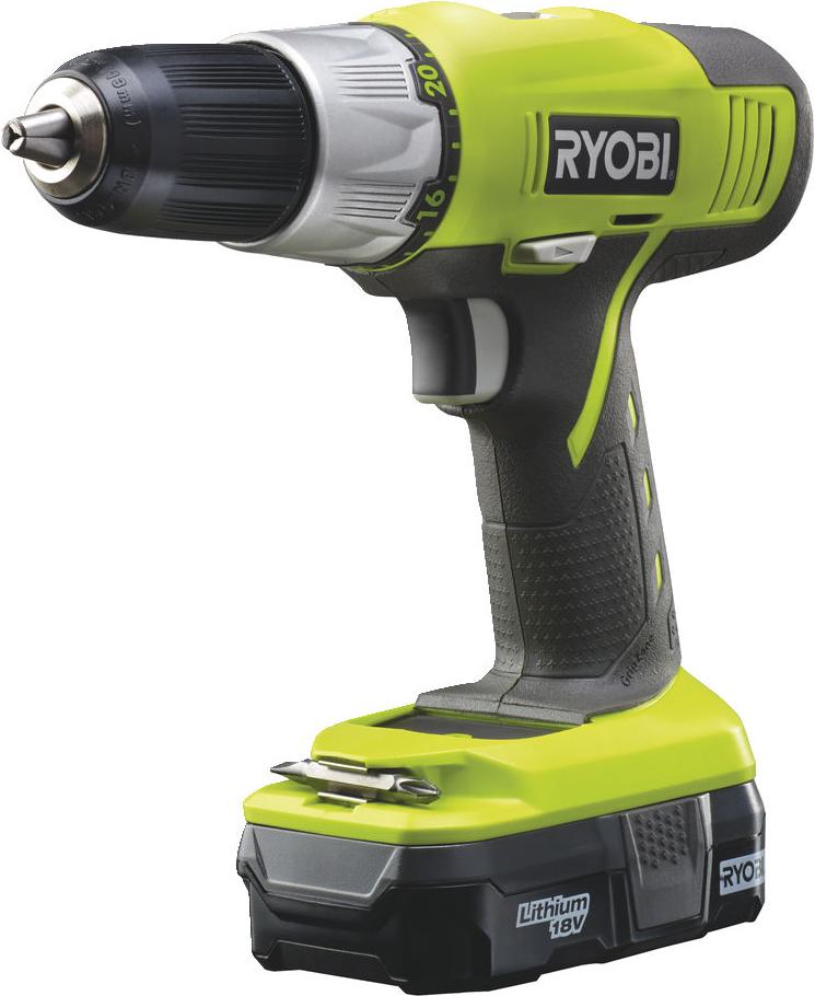 

Дрель-шуруповерт Ryobi R18DDP-LL13S 5133002075 (с 2-мя АКБ 1.3 Ah), R18DDP-LL13S