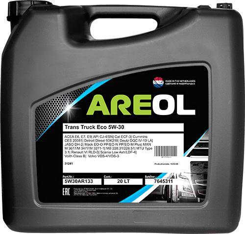 

Моторное масло Areol Trans Truck ECO 5W30 20л (5W30AR133)