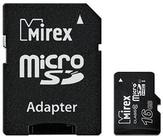 

Карта памяти Mirex microSDHC 16GB Class 10 UHS-I (13613-ADSUHS16), Карта памяти Mirex microSDHC UHS-I (Class 10) 16GB + адаптер (13613-ADSUHS16)