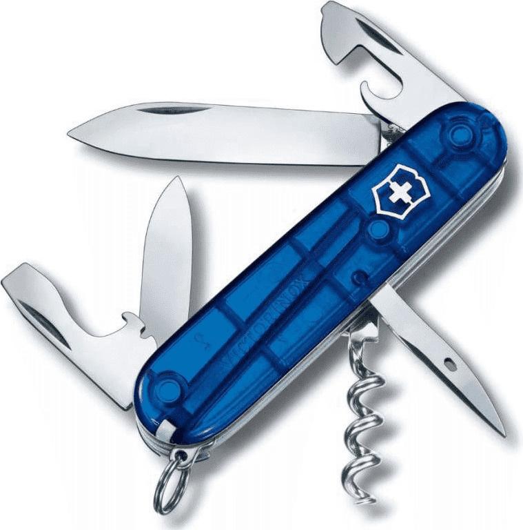 

Туристический нож Victorinox Spartan 12 функций коробка синий полупрозрачный [1.3603.T2], Spartan 12 функций коробка