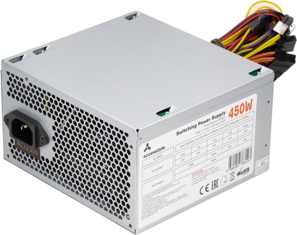 

Блок питания AccesStyle 450W12, Блок питания для компьютеров AccesStyle 450W12