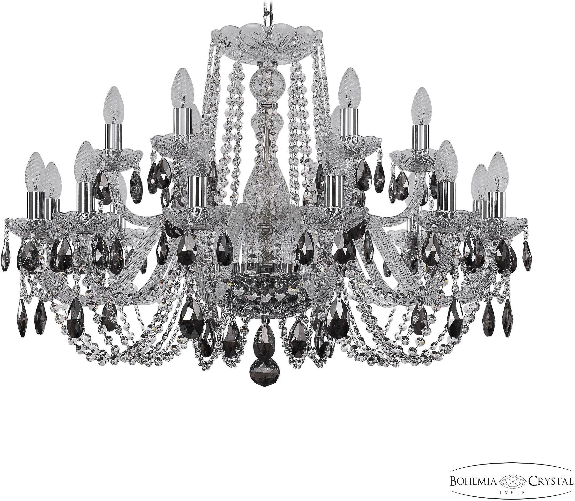 

Подвесная люстра Bohemia Ivele Crystal 1402/12+6/300 Ni K731