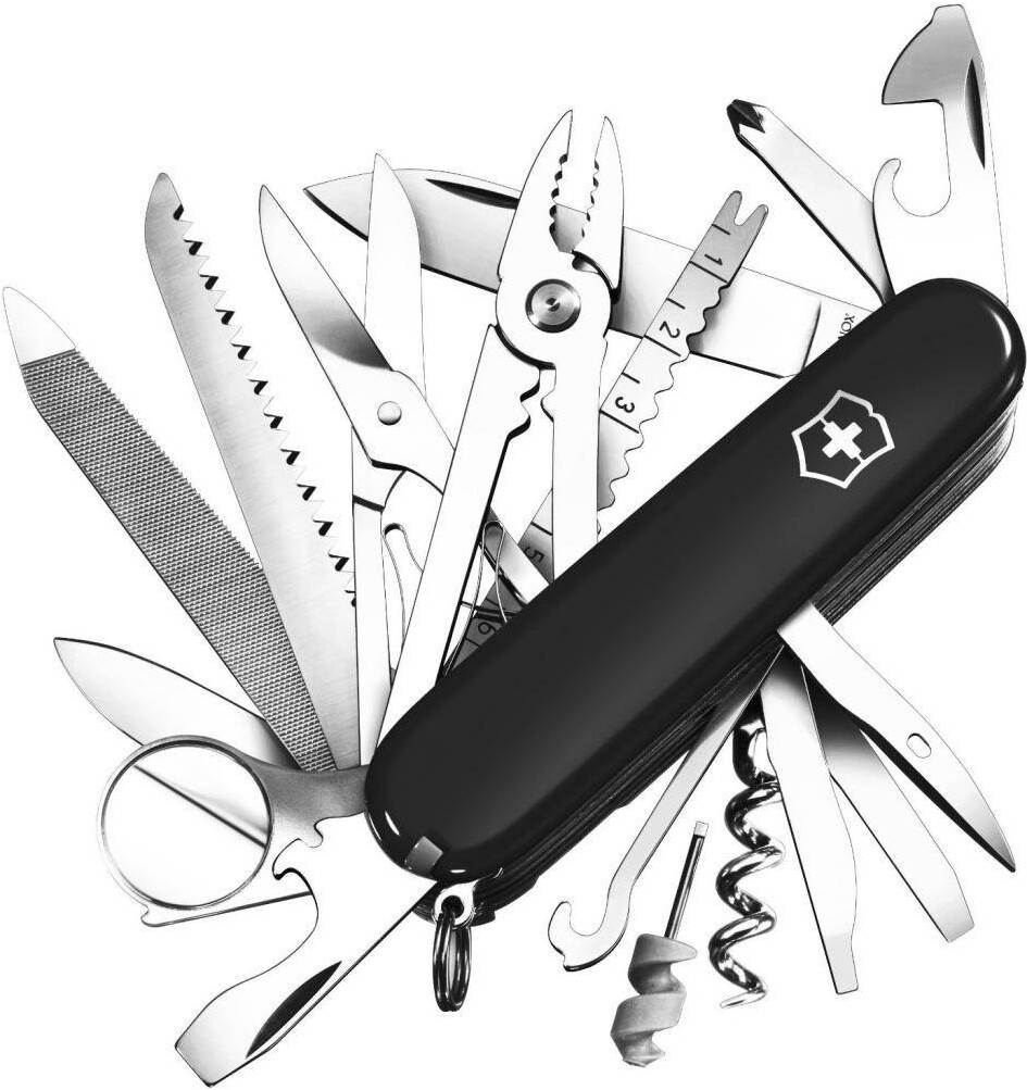

Туристический нож Victorinox SwissChamp 33 функции карт. коробка черный [1.6795.3], Туристический нож Victorinox SwissChamp 33 функции карт. коробка 1.6795.3 черный