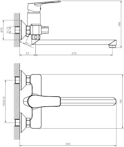 

Смеситель Decoroom DR23043, DR23043