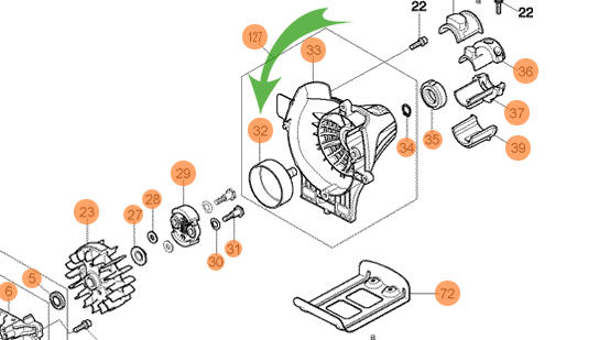 

Makita Чашка сцепления для EM2600U [DA00000402], Чашка сцепления для EM2600U