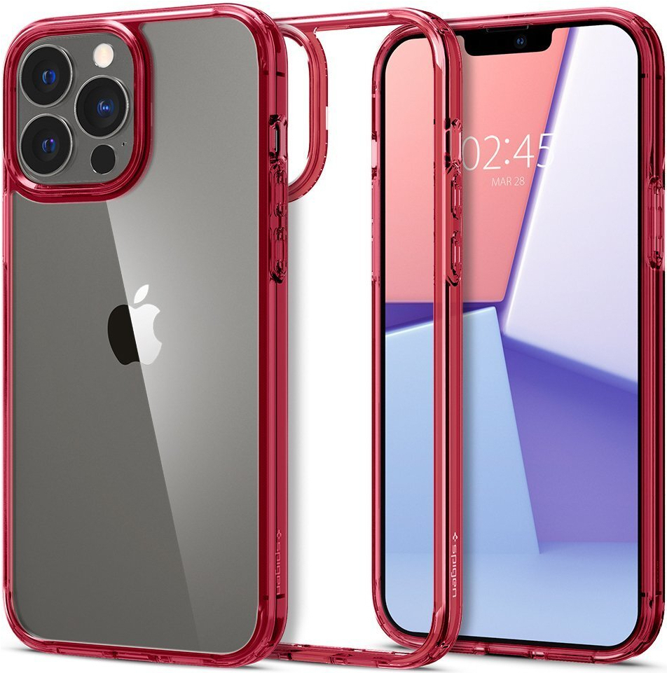 

Чехол для iPhone 13 Pro гибридный Spigen SGP Ultra Hybrid прозрачно-красный