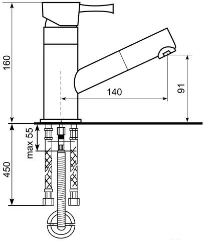 

Смеситель Ulgran U-009 серый, U-009