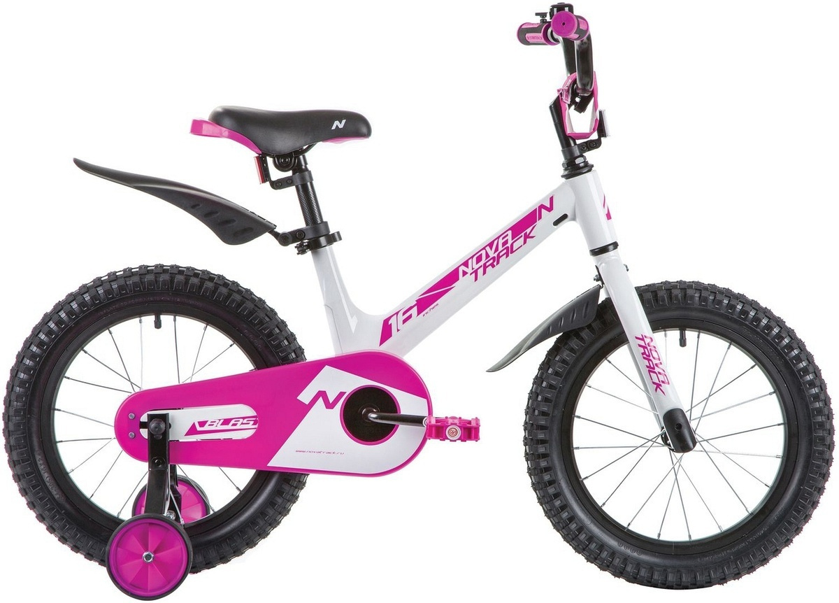 

Велосипед детский Novatrack Blast 16'' 2019 белый/розовый [165MBLAST.WPR9], Детский велосипед Novatrack Blast 165MBLAST.WPR9 (белый/розовый, 2019)