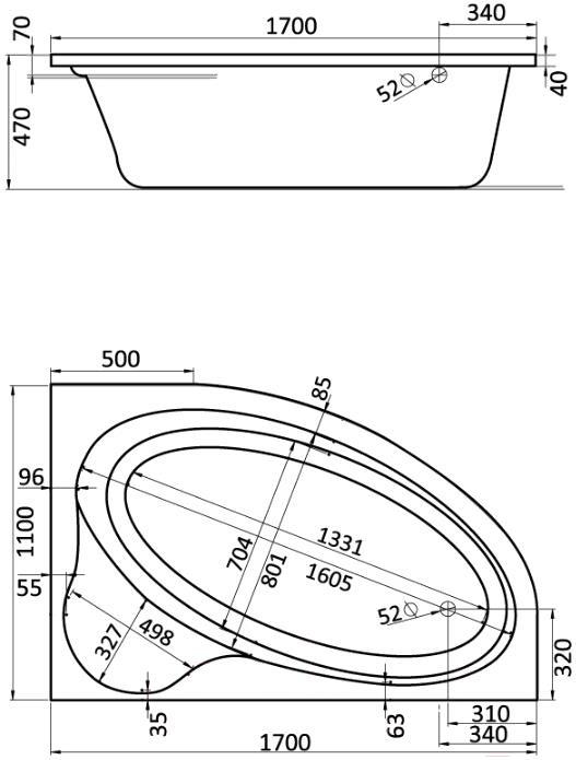 

Ванна Santek Эдера 170x110 R [1WH111994], Эдера 170x110 R