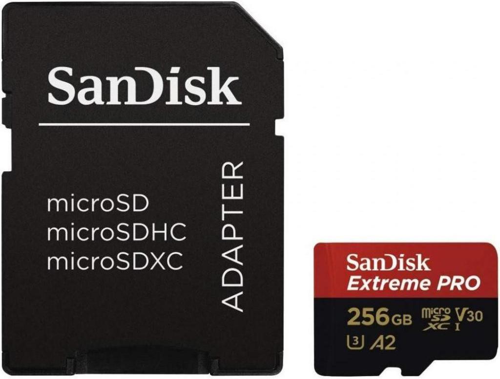

Карта памяти SDXC SanDisk Extreme Pro SDSQXCZ-256G-GN6MA, Extreme Pro microSDXC 256GB+SD Adapter+Rescue