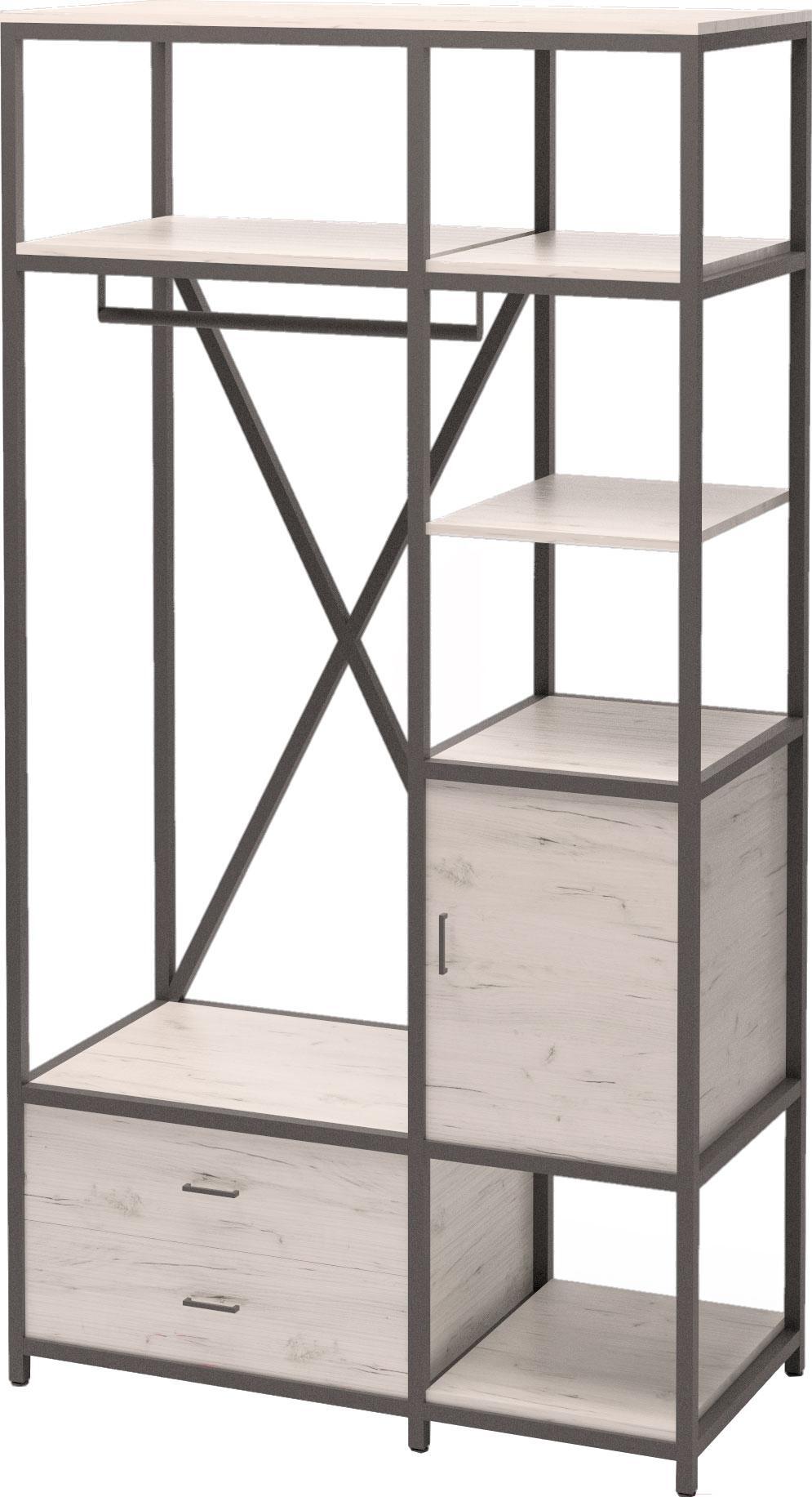 

Шкаф Millwood Neo Loft ML-3/L дуб белый Craft/металл черный