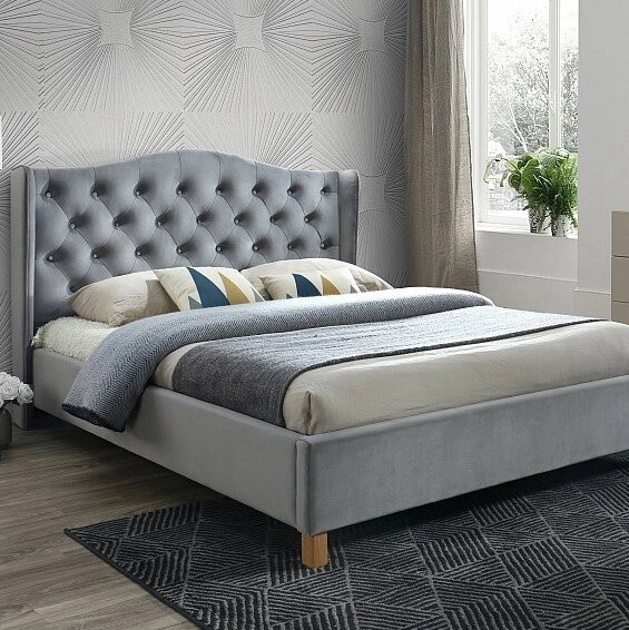 

Кровать Signal ASPEN VELVET BLUVEL 14 140x200 серый/дуб, Кровать Signal Aspen Velvet 140x200 (серый)