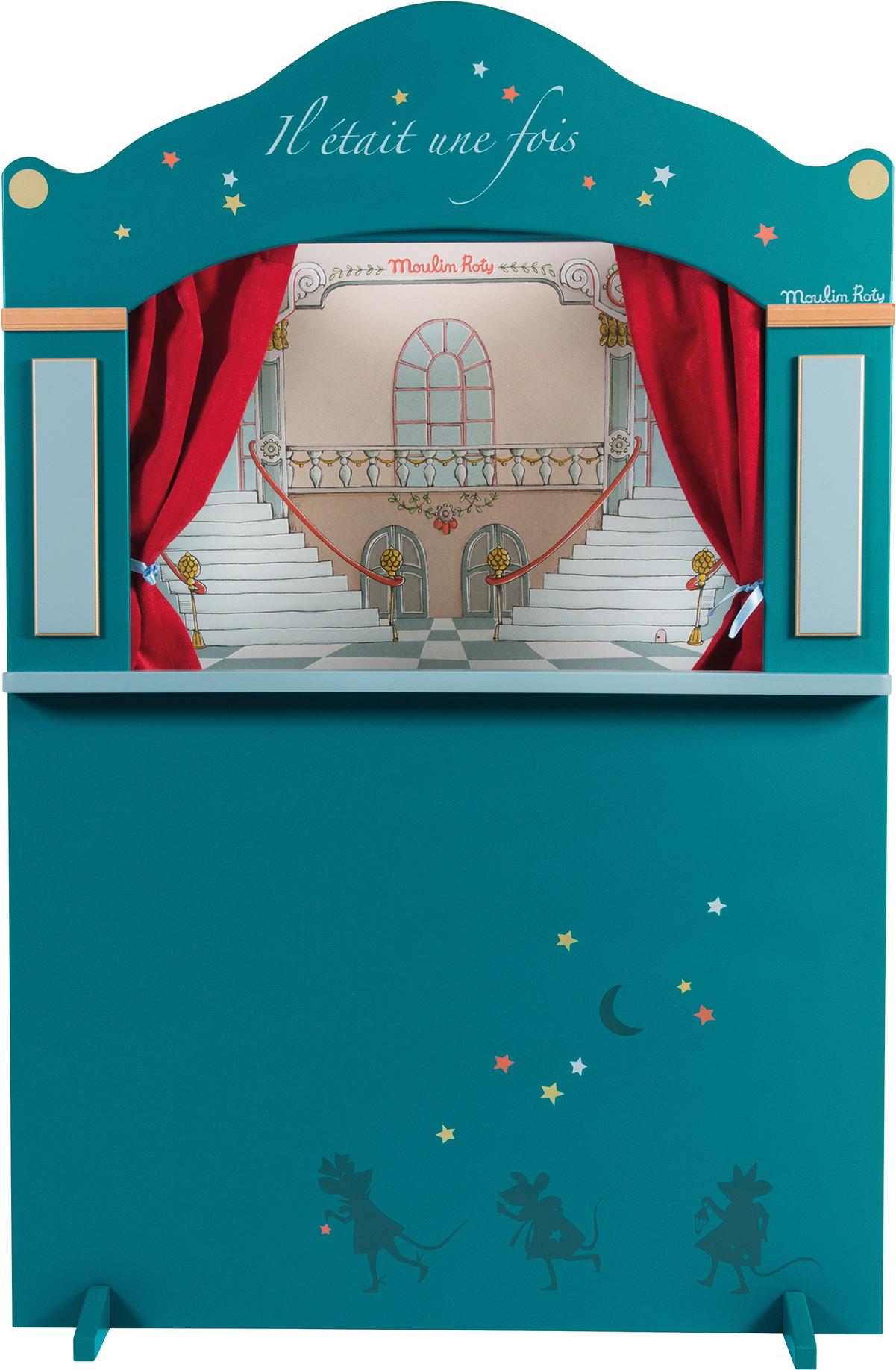 

Игрушка Moulin Roty большой синий кукольный театр [711303], большой синий кукольный театр