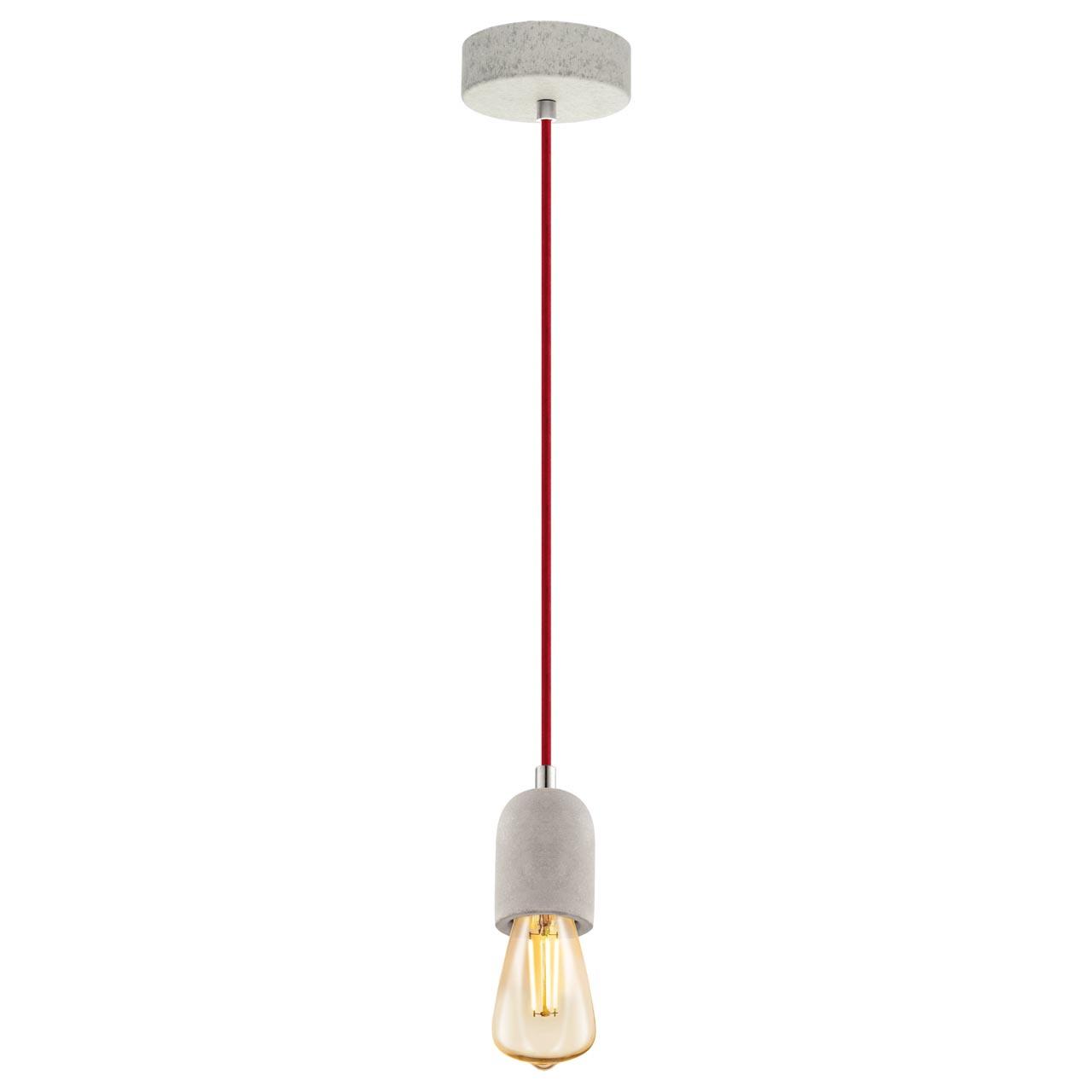 

Потолочный подвесной светильник EGLO Подвес YORTH, 1х60W (E27), Ø110, H2000, сталь, cерый, красн. кабель [32532], Подвес YORTH, 1х60W (E27), Ø110, H2000, сталь, cерый, красн. кабель