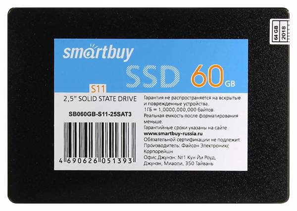 

SSD Smart Buy S11 60GB SB060GB-S11-25SAT3, S11 60GB