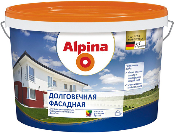 

Краска Alpina Долговечная фасадная. База 1 (2.5л)