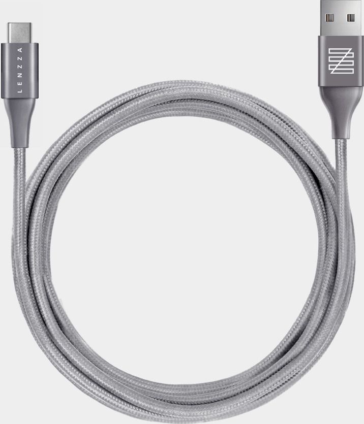 

Кабель для компьютера LENZZA Nylon Braided графит [LNBCKTC20GGRY], Nylon Braided