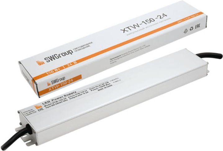 

SWG Ультратонкий блок питания в металлическом корпусе, IP67, 150W, 24V [XTW-150-24], Блок питания SWG Ультратонкий блок питания в металлическом корпусе, IP67, 150W, 24V XTW-150-24
