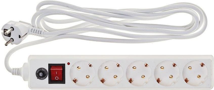 

Сетевой фильтр BURO 500SH-3-W, 500SH-3-W 5 розеток, 3 м