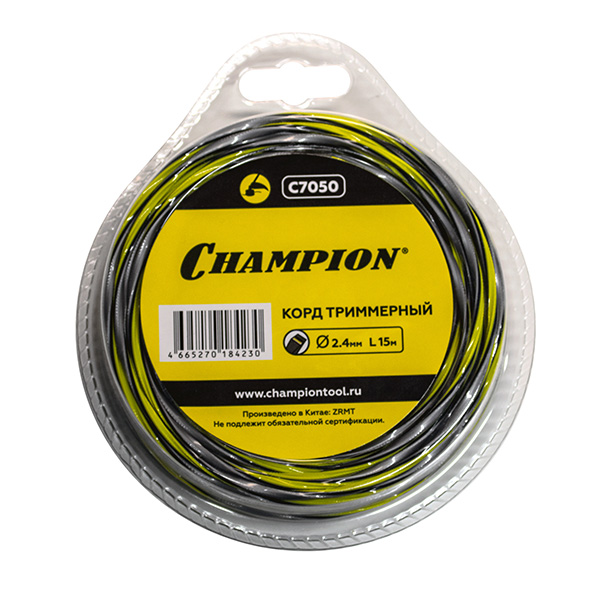 

Корд для триммера Champion Tornado 2.4мм*15м витой квадрат (C7050)