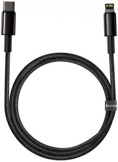 

Кабель Baseus CATLWJ-01 Tungsten Gold Fast Charging Data Cable Type-C to Lightning 20W 1m Black, Кабель Baseus CATLWJ-01 Tungsten Gold Fast Charging Data Cable Type-C to Lightning 20W 1m Black (Baseus Tungsten Gold Fast Charging Data Cable Type-C to iP PD