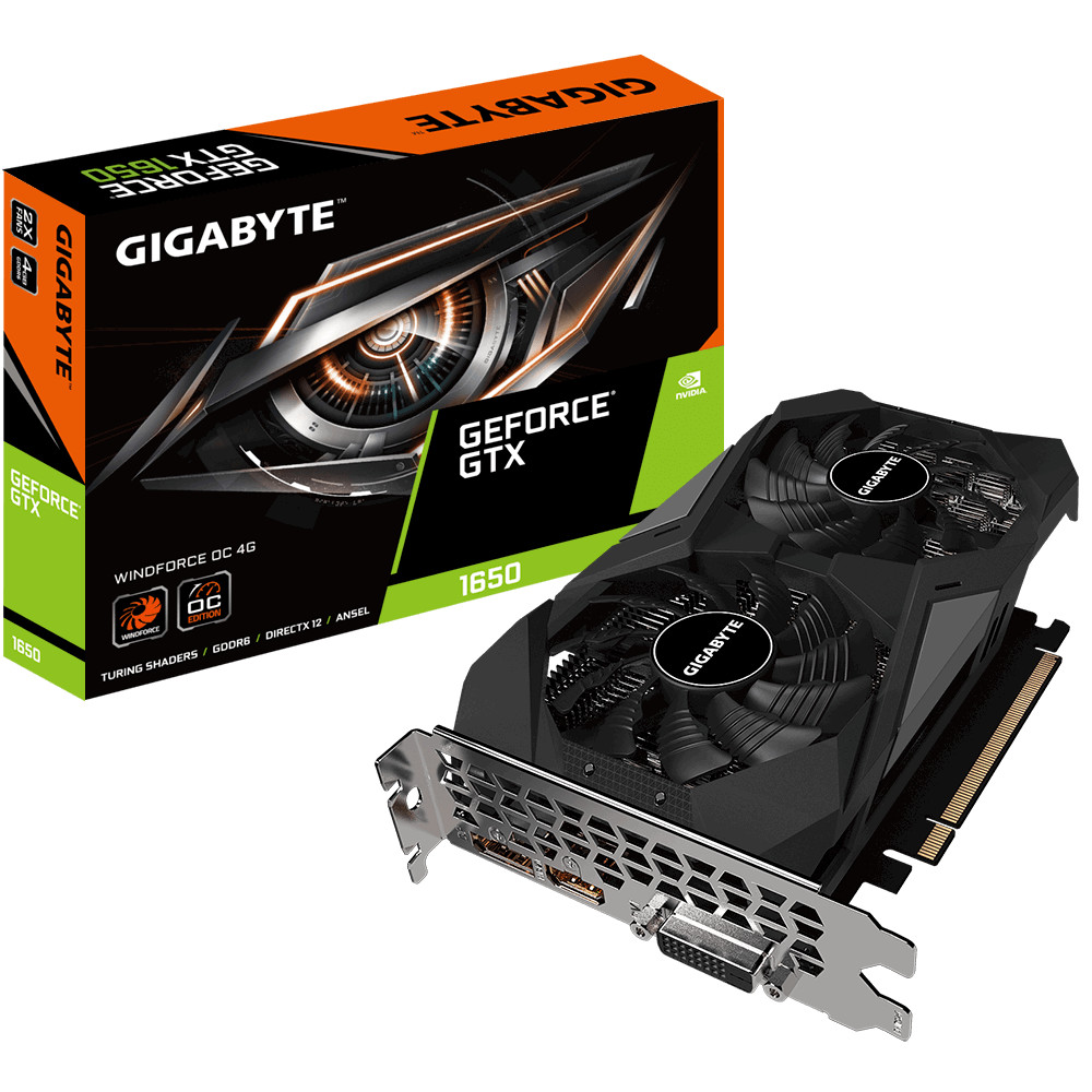 

Видеокарта Gigabyte NVIDIA GeForce GTX1650 4Gb DDR6, NVIDIA GeForce GTX1650 4Gb DDR6