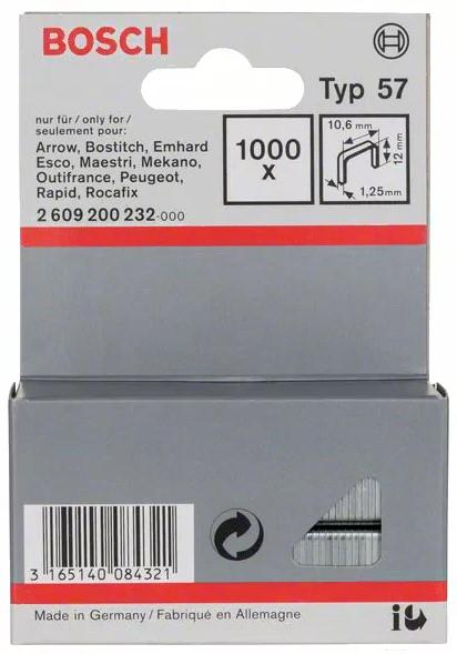 

Скобы Bosch 2.609.200.232, 12/10.6мм тип 57